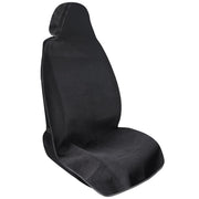 nomiou front view of seat cover protecting upholstery, instant clean barrier