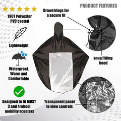 nomiou rain cover fitted on scooter outdoors protecting rider from rain and spray