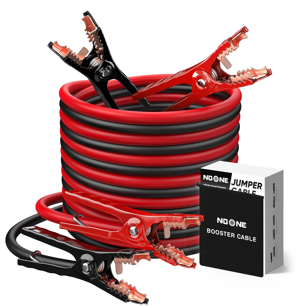 NOONE front packaging showing jumper cables and included carrying case for quick readiness