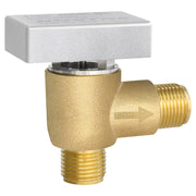 NOVINO brass check valve front view showing durable construction and leak resistance
