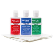 Novus front packaging showing three 2-ounce bottles and Polish Mates for easy restoration