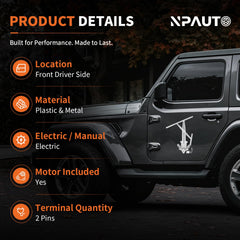NPAUTO motor and regulator close-up highlighting durable construction benefit