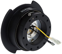 NRG Innovations SRK-250BK front view showing compact quick release design and secure fit