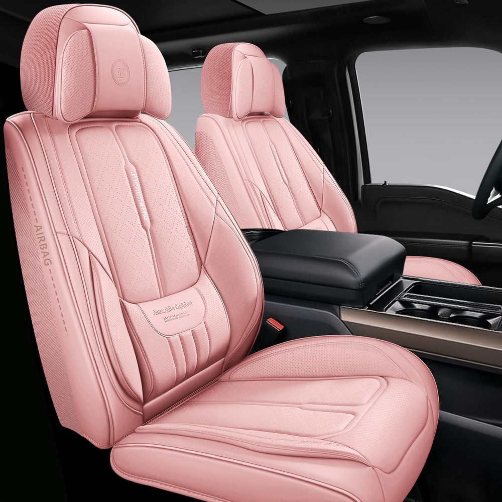 NS YOLO front seats full view in pink showing stylish protection and comfort