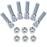 NUANJUYU front view of six studs and six nuts kit showing complete contents and fitment benefit