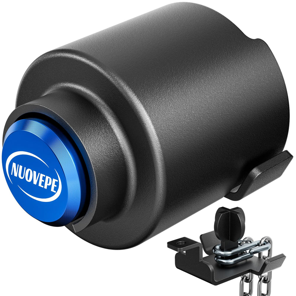 NUOVEPE front view of hitch lock showing secure design and tough protection