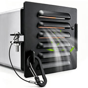 NUOVEPE front view of louvered aluminum end cap showing airflow vents and protection