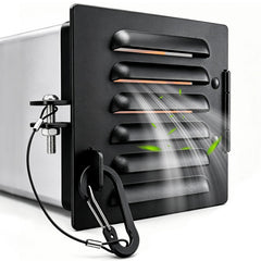 NUOVEPE front view of louvered aluminum end cap showing airflow vents and protection