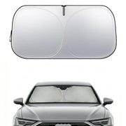 Nwgl front view sunshade installed on Audi windshield reduces interior heat
