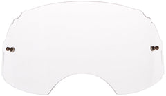 Oakley Airbrake clear lens close-up of edge and mounting points for secure fit benefit