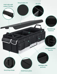 Oasser organizer open with groceries and gear neatly separated for easy access
