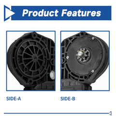 Obaee motor side profile highlighting mounting holes and alignment advantage