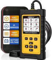 OBDMATE OM501 front view showing controls and compact design for quick diagnostics