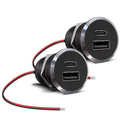 Obeaming front faceplate showing dual USB ports and sleek flush finish for clean install