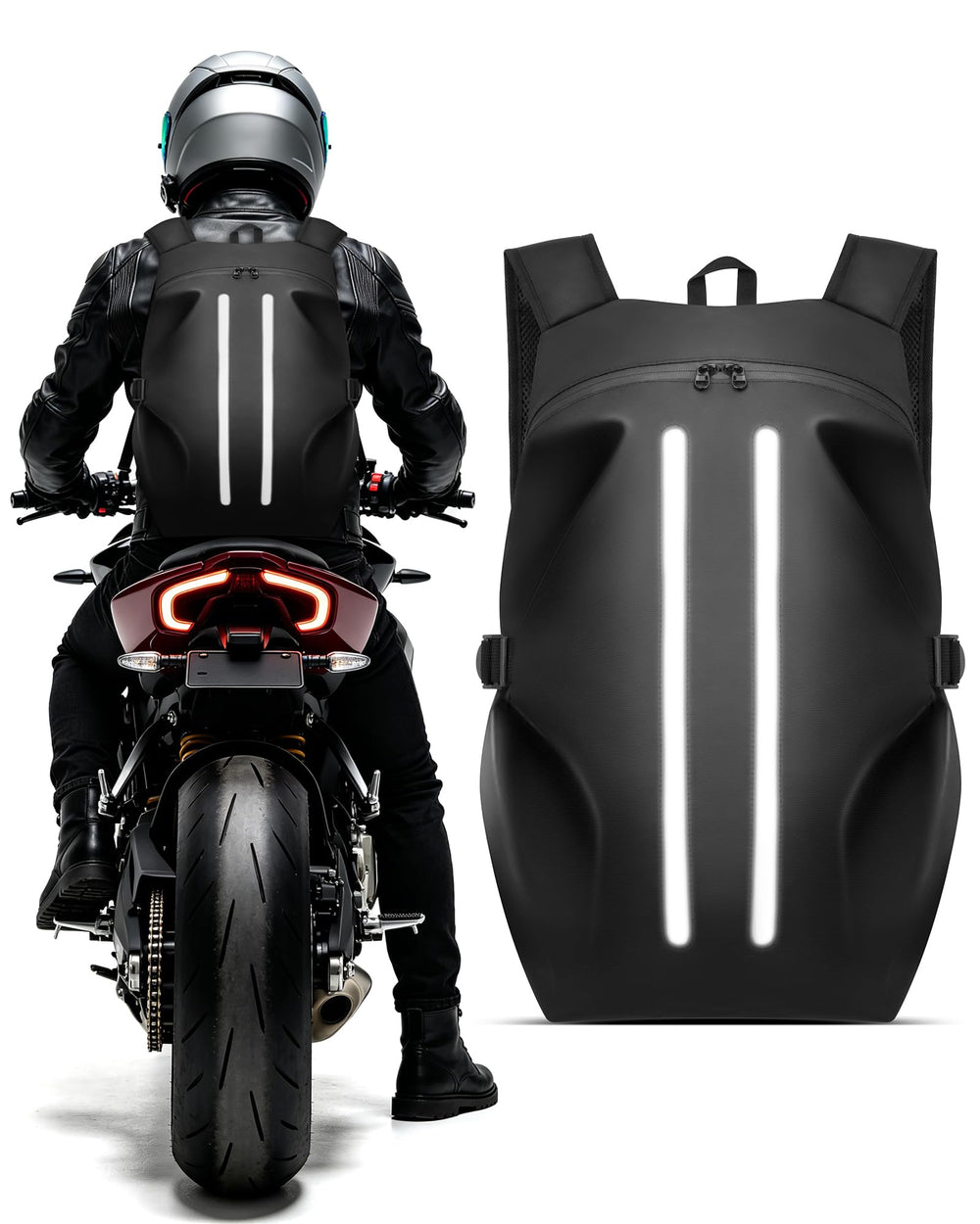 OCKLILY front view with helmet attached showing secure fit and quick access