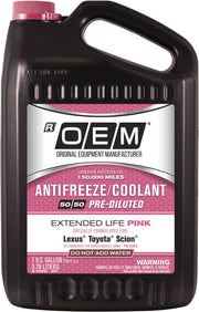 OEM Recochem pink antifreeze one-gallon bottle showing front label and ready-to-use convenience