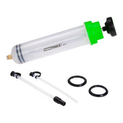 OEMTOOLS pump front view showing compact design and port locations for easy storage