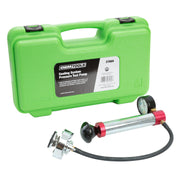 OEMTOOLS pump and gauge front view showing easy pressure control and portability