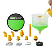 OEMTOOLS clear spill-free funnel showing clean visible flow benefit