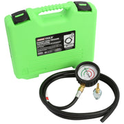 OEMTOOLS front view of pressure tester kit showing components and portability benefit