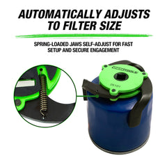 OEMTOOLS magnetic base holding a filter securely to prevent spills