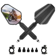 OFIG front view mounted on motorcycle showing clear wider rear view benefit