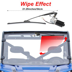 OFIG wiper installed on a Polaris RZR demonstrating improved windshield visibility