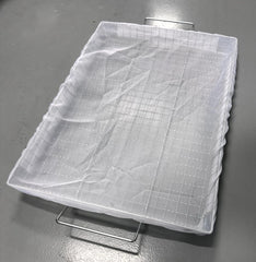 OFUNPARRTS filter on tray showing elastic top and durable 180-micron fabric for reliable chip capture