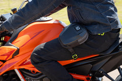 OGIO molded leg bag scale with phone and wallet shows compact capacity