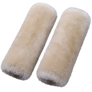 OGLAND front packaging showing two sheepskin seat belt pads and benefits