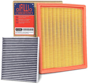 OIFILLIO front packaging showing both engine and cabin filter, clear-fit benefit