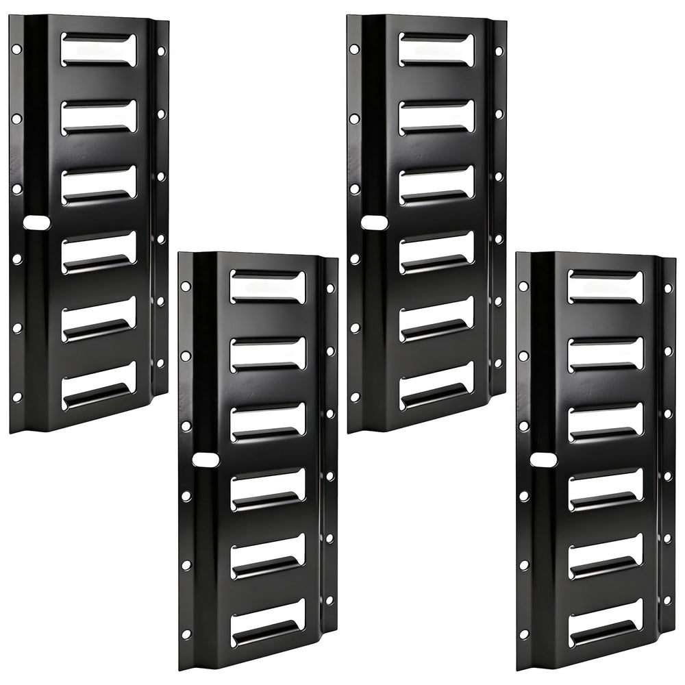 Okllen front view of 1 ft E-Track rail showing mounting slots and design benefit secure anchoring