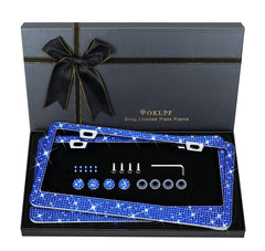 OKLPF dark blue frame front view showing rhinestones and secure fit