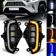 OKSIWA front assembly on RAV4 showing full fog light and DRL, improves night visibility