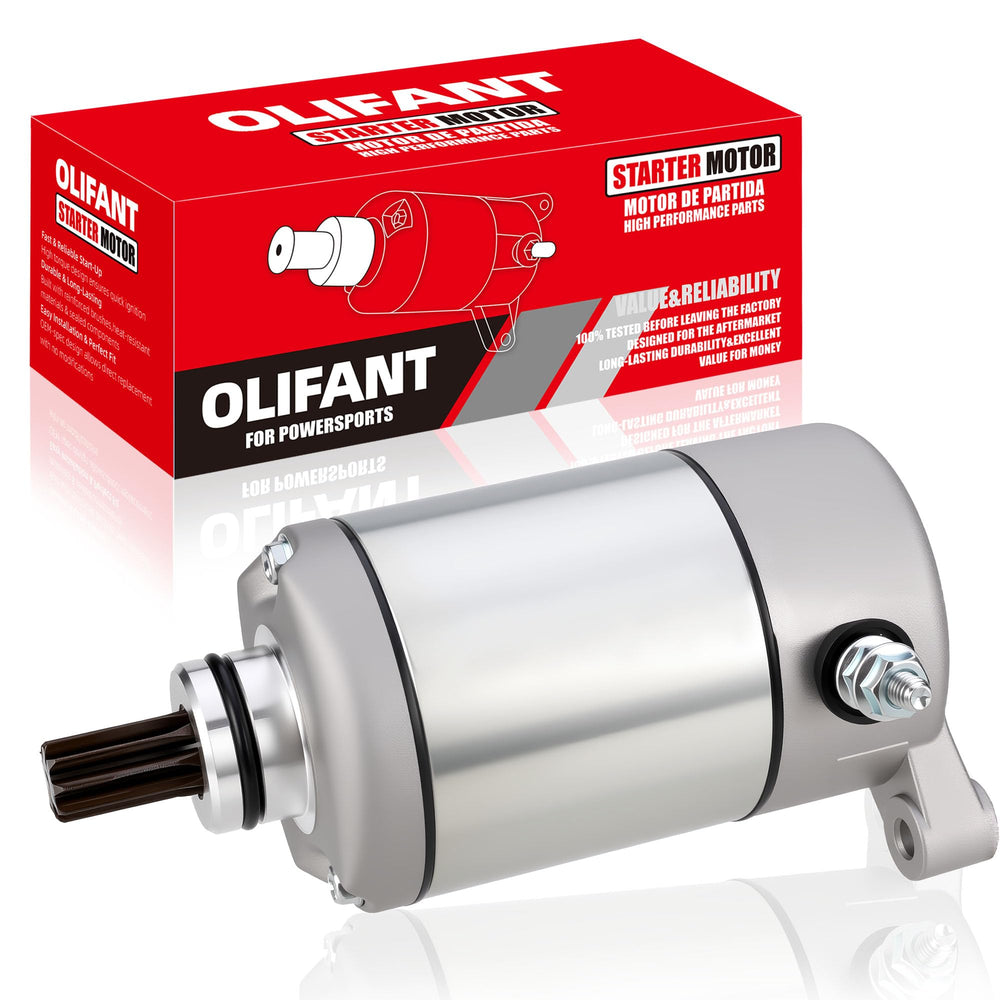 OLIFANT starter front view showing mounting points and reinforced housing benefit accurate fit