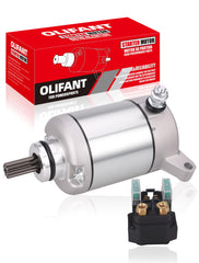 OLIFANT starter front view showing mounting flange and terminals for easy replacement