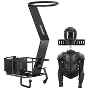 ONAGAD helmet rack front view showing secure cradle and benefits of organized storage