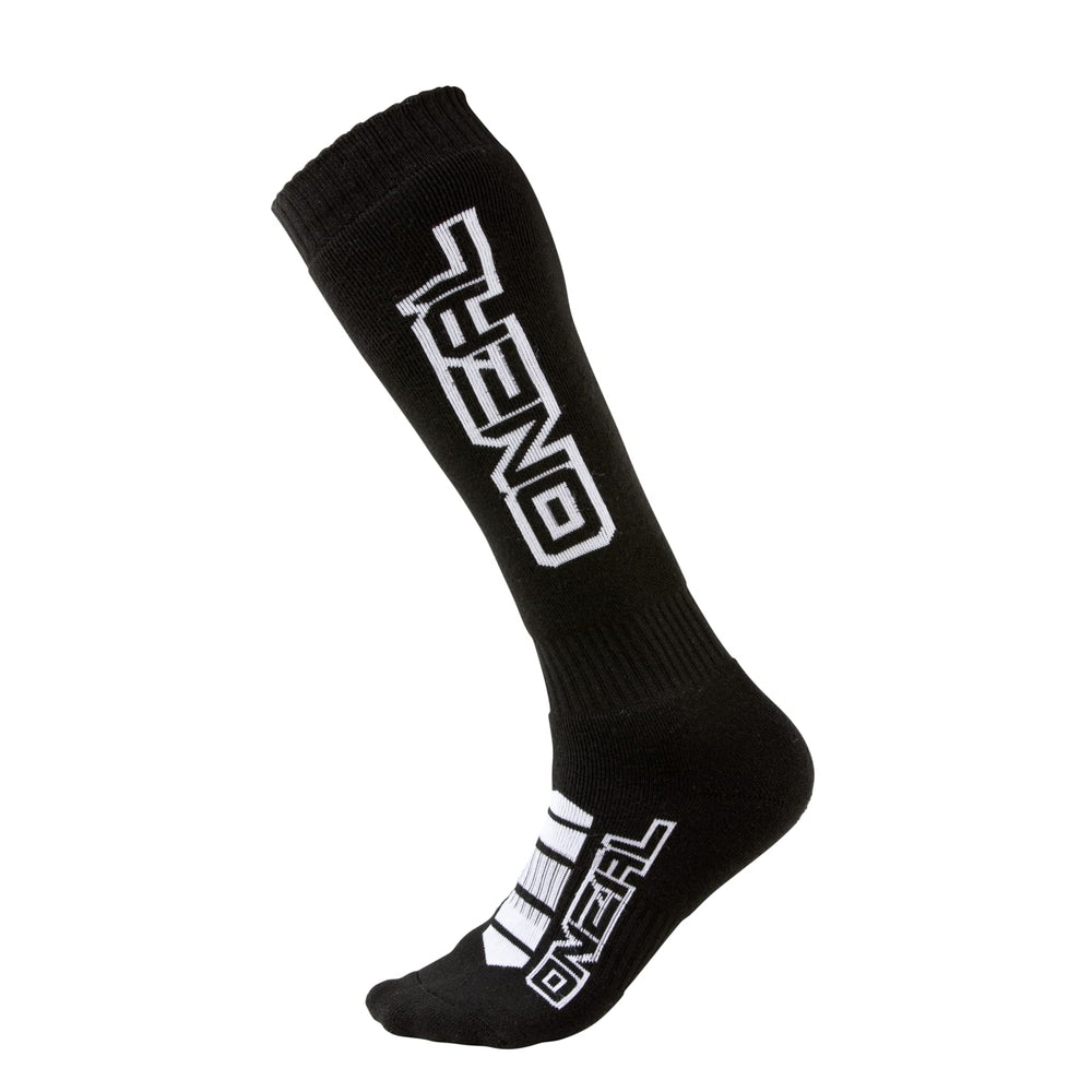 O'NEAL black socks front packaging showing brand and fit benefit