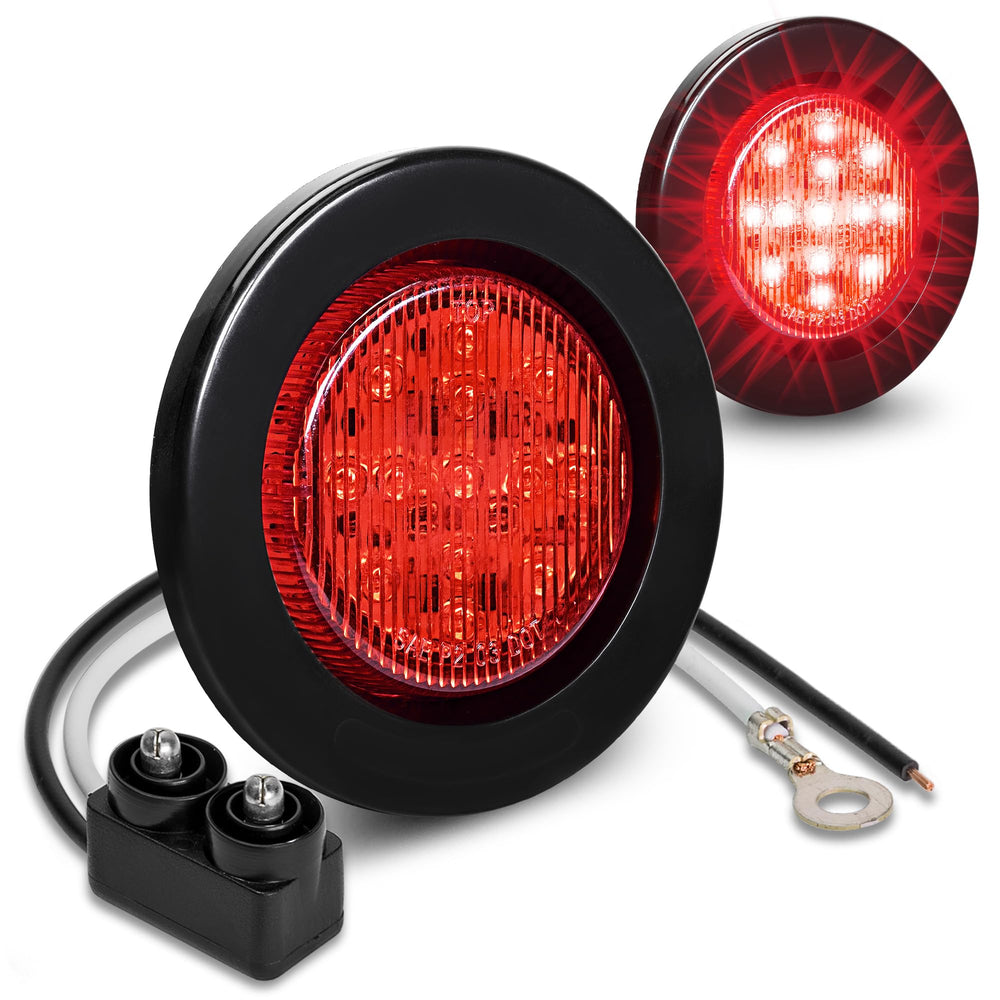 ONLINE LED STORE TRUE MODS front view showing bright red lens and compact design benefit visibility