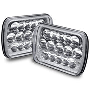 ONLINE LED STORE TRUE MODS front view showing rectangular 5x7 LED headlight and bright optic