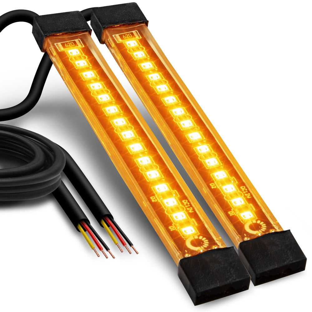 ONLINE LED STORE TRUE MODS front view showing slim amber strip with clear visibility
