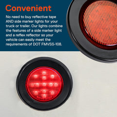ONLINE LED STORE TRUE MODS close-up of ultra-reflective polycarbonate lens improving night reflectivity
