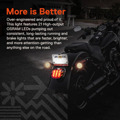 ONLINE LED STORE side profile of smoked-red lens showing sleek fit and subtle styling benefit