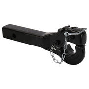 ONLTCO pintle hook front view showing solid forged-steel construction and safe towing