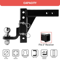 OPENROAD closeup of 2-inch hitch ball and nut for secure towing benefit