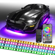 OPT7 front-mounted underglow kit showing bright even illumination
