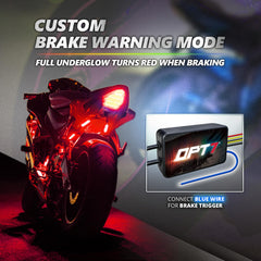 OPT7 keychain and 24-key remotes displayed for quick control and on-the-go customization while riding