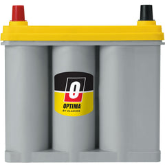 OPTIMA YELLOWTOP top label close-up highlighting model and quick identification benefit