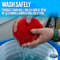 Optimum Big Red Sponge porous foam soaked with solution for longer cleaning passes
