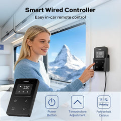 Orbek smart remote display showing temperature control and diagnostic codes